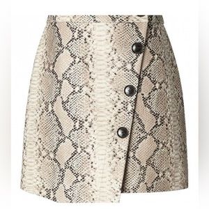 Banana Republic × Olivia Palermo Snake-Effect Italian LeatherButton-Wrap Skirt 4